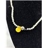Image 2 : 18" Real Onyx Graduated Round Beaded Necklace With 18K GP Ball Clasp