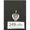 Image 1 : Vintage 925 Sterling Silver Large Etched Heart Locket - 1 7/8" X 1 1/4" - 9.2 Grams - Marked & Teste