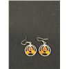 Image 2 : 2 Pairs Vintage 925 Sterling Silver Amber Earrings - 7.7 Grams - Marked & Tested