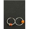 Image 5 : 2 Pairs Vintage 925 Sterling Silver Amber Earrings - 7.7 Grams - Marked & Tested