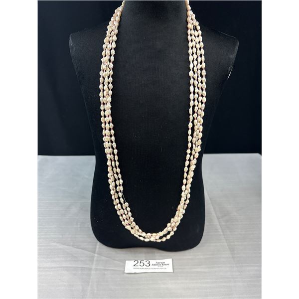 11.5' Genuine Fresh Water Pearl & Beaded Necklace With Barrel Clasp  - Could Be Used As Garland On S