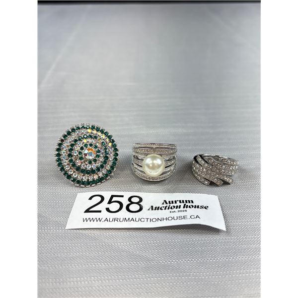 3 Quality Dinner Rings With Built-In Adjusters Smallest Size 6.5, 7, & 8