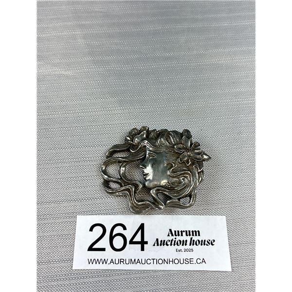 Signed Vintage Pewter Brooch - Signed 1988 Seagull