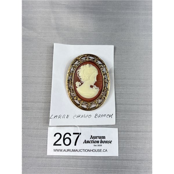 Large Cameo Brooch Approx 2.5" X 1.75"