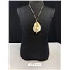 Image 1 : Signed Barse Mother Of Pearl Crystal & Rhinestone  Pendant Necklace - 16" Chain - 2.25" Pendant