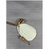 Image 3 : Signed Barse Mother Of Pearl Crystal & Rhinestone  Pendant Necklace - 16" Chain - 2.25" Pendant