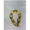 Image 4 : Nice Old Heavy 25" Gold Tone Chain & 7" Panel Bracelet With Safety Chain