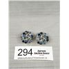 Image 1 : Vintage Signed Lisner Blue Arora Borealis Rhinestone Clip On Earrings - EUC