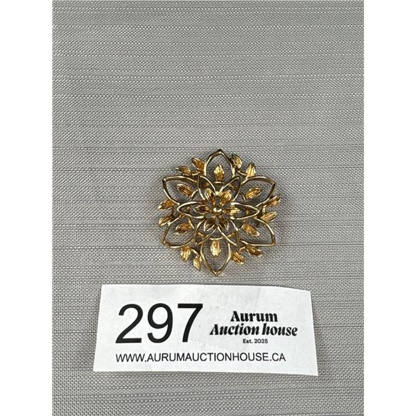 Vintage Signed Sarah Coventry Open Flower Brooch