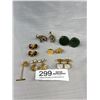 Image 1 : Vintage Lot Of Cuff Links (Big Round Green Ones Are Stone), Tie Pins & Brass Animal Pins