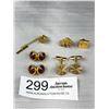 Image 4 : Vintage Lot Of Cuff Links (Big Round Green Ones Are Stone), Tie Pins & Brass Animal Pins