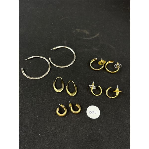 5 Pairs Of Assorted Hoop Earrings