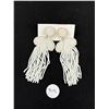Image 1 : White Beaded Boho Tassel Earrings