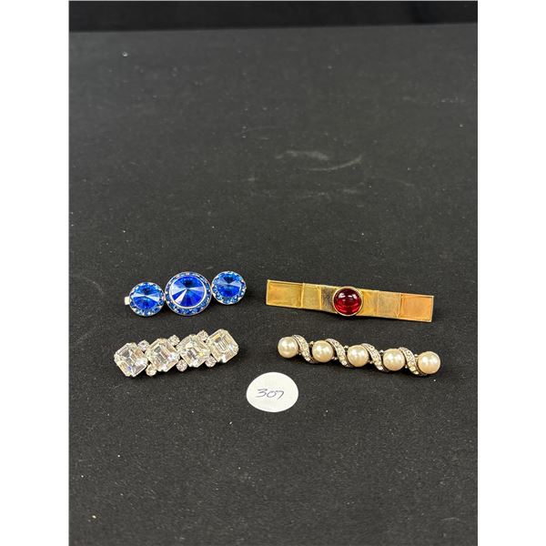 A Nice Variety Of 4 3 Vintage Bar Brooches -Longest 2.75"