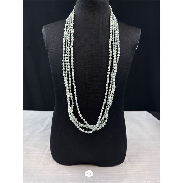 9' 10" Genuine Fresh Water Pearl Necklace With Barrel Clasp - Could Be Used As Garland On Small Chri