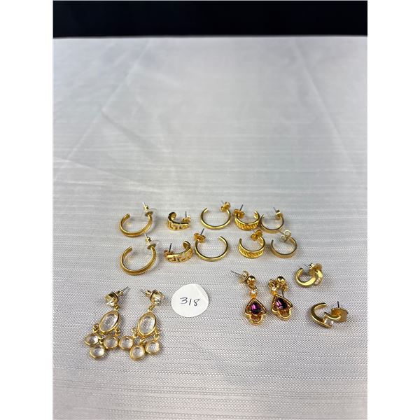 8 Pairs Vintage Avon Earrings With Original Signed Backs
