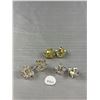 Image 1 : 3 Pairs Of Vintage AB Crystal Cluster Clip On Earrings