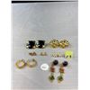 Image 1 : 8 Pairs Of Quality Vintage & Contemporary Gold Tone Pierced Earrings