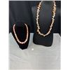 Image 1 : Two Necklaces Genuine 27" Pearl & 18" Natural Graduated Round Stone Beads