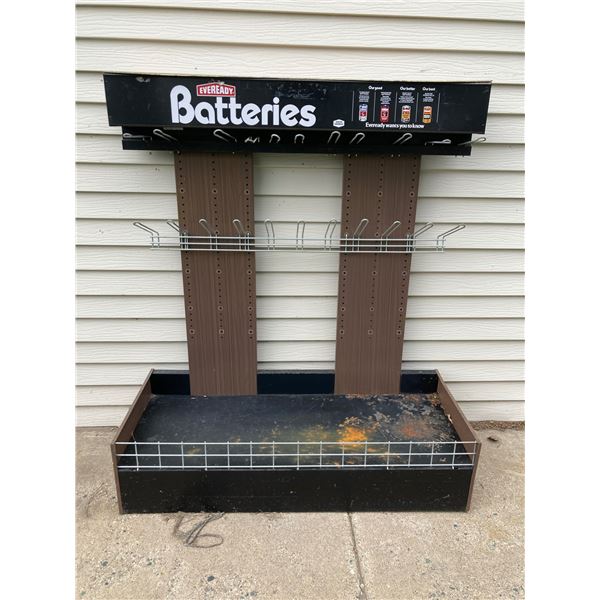 VINTAGE METAL EVEREADY BATTERIES DISPLAY