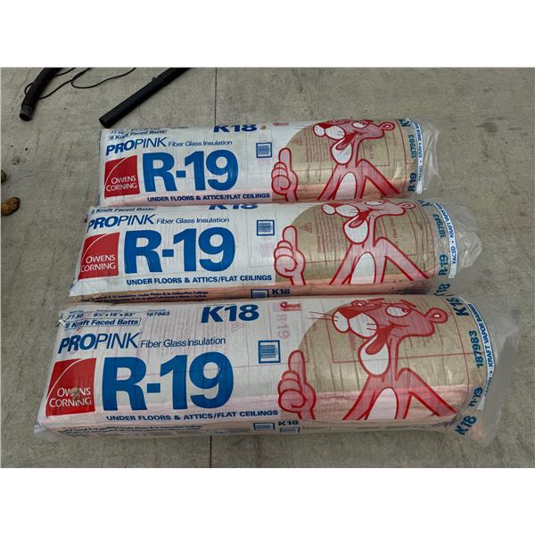 PROPINK FIBER GLASS INSULATION R-19 - NEW, IN PACKAGING