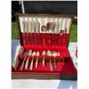Image 6 : SILVERWARE SETS IN WOODEN STORAGE BOXES; LOT OF 3