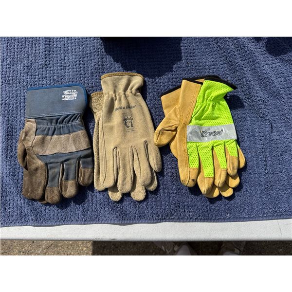 LEATHER AND LEATHER PALM WORK GLOVES