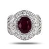 Image 1 : 3.66 ctw BURMESE Ruby and 1.40 ctw Diamond Platinum Ring (GIA CERTIFIED)