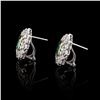 Image 2 : 4.45 ctw Emerald and 1.82 ctw Diamond Platinum and 18K Yellow Gold Earrings