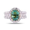 Image 1 : 2.68 ctw Paraiba Tourmaline and 1.77 ctw Diamond Platinum and 18K Yellow Gold Ri