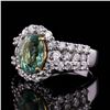 Image 2 : 2.68 ctw Paraiba Tourmaline and 1.77 ctw Diamond Platinum and 18K Yellow Gold Ri