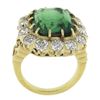Image 8 : VERY FINE 18k Gold 14.3 ctw AGL Colombian Emerald & Diamond Halo Cocktail Ring