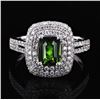 Image 1 : 1.22 ctw UNHEATED Sapphire and 0.88 ctw Diamond Platinum Ring (GIA CERTIFIED)
