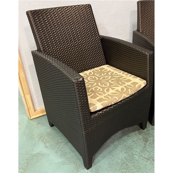 Qty 1 JANUS et Cie Woven Patio Lounge Chair, Approx. 22.5"W, 34.5"H, 18.5" Seat Depth