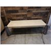 Image 2 : Travertine Bench w/ Wood-Design Legs 64" x 24" x 18"H