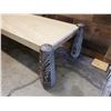 Image 8 : Travertine Bench w/ Wood-Design Legs 64" x 24" x 18"H