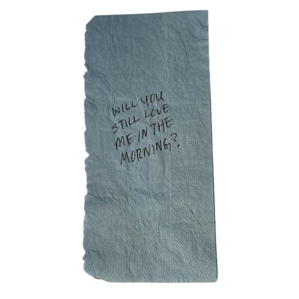 Click (2006) - Adam Sandler "Will you still love me in the morning?" Napkin Note