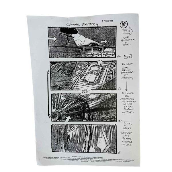 James Bond - The World is Not Enough (1999) - Storyboard Sheet