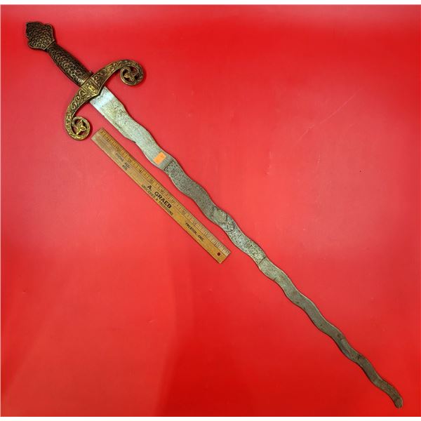 Medieval-Style Flame-Bladed Sword