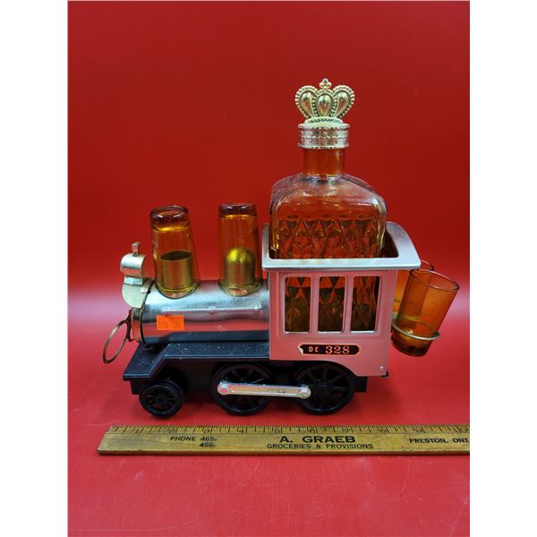 Train Music Box Decanter Set w/ Shot Glasses