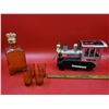 Image 2 : Train Music Box Decanter Set w/ Shot Glasses