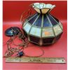 Image 1 : VTG Stained Glass Ceiling Lamp