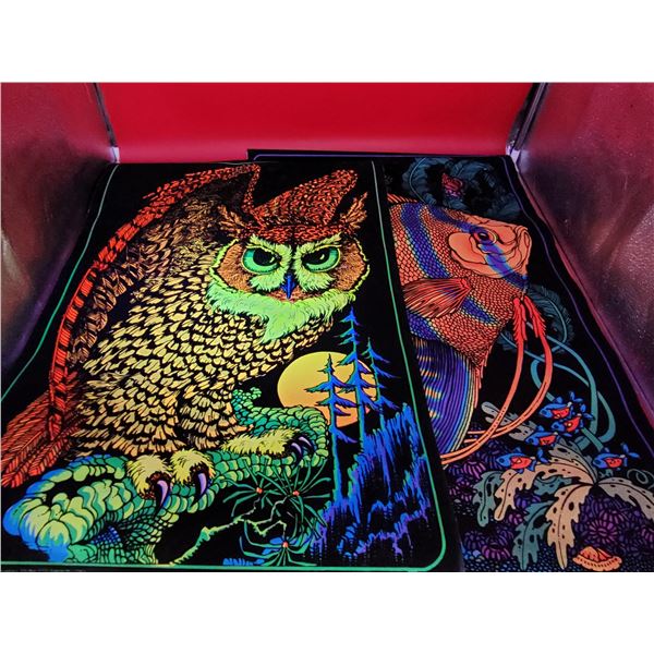VTG "Night Watcher" & "Angelfish" Black Light Posters