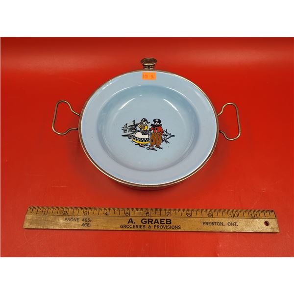 VTG Baby Food Warming Dish w/ Enamel Interior
