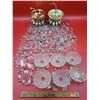 Image 1 : 2 VTG Brass Ceiling Lights w/ Lot Of Crystal