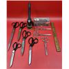 Image 1 : Lot Of VTG Scissors, Roberts Numbering Machine & Antique Mountain Air Supply Co. Sealer