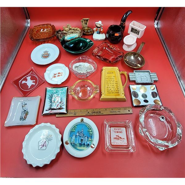Large Lot Of Assorted Ashtrays