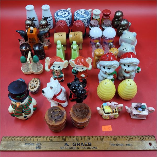 Lot Of Assorted Salt & Pepper Shakers