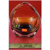 Image 1 : VTG Murano Glass Handblown Amber Basket Style Bowl