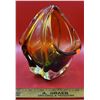 Image 2 : VTG Murano Glass Handblown Amber Basket Style Bowl
